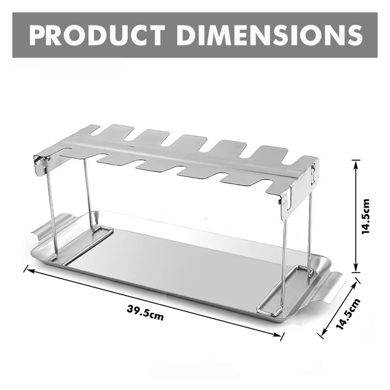 Soporte de acero inoxidable para asar y asar a la parrilla, accesorios para ahumar o horno, pollo y soporte para alas y patas