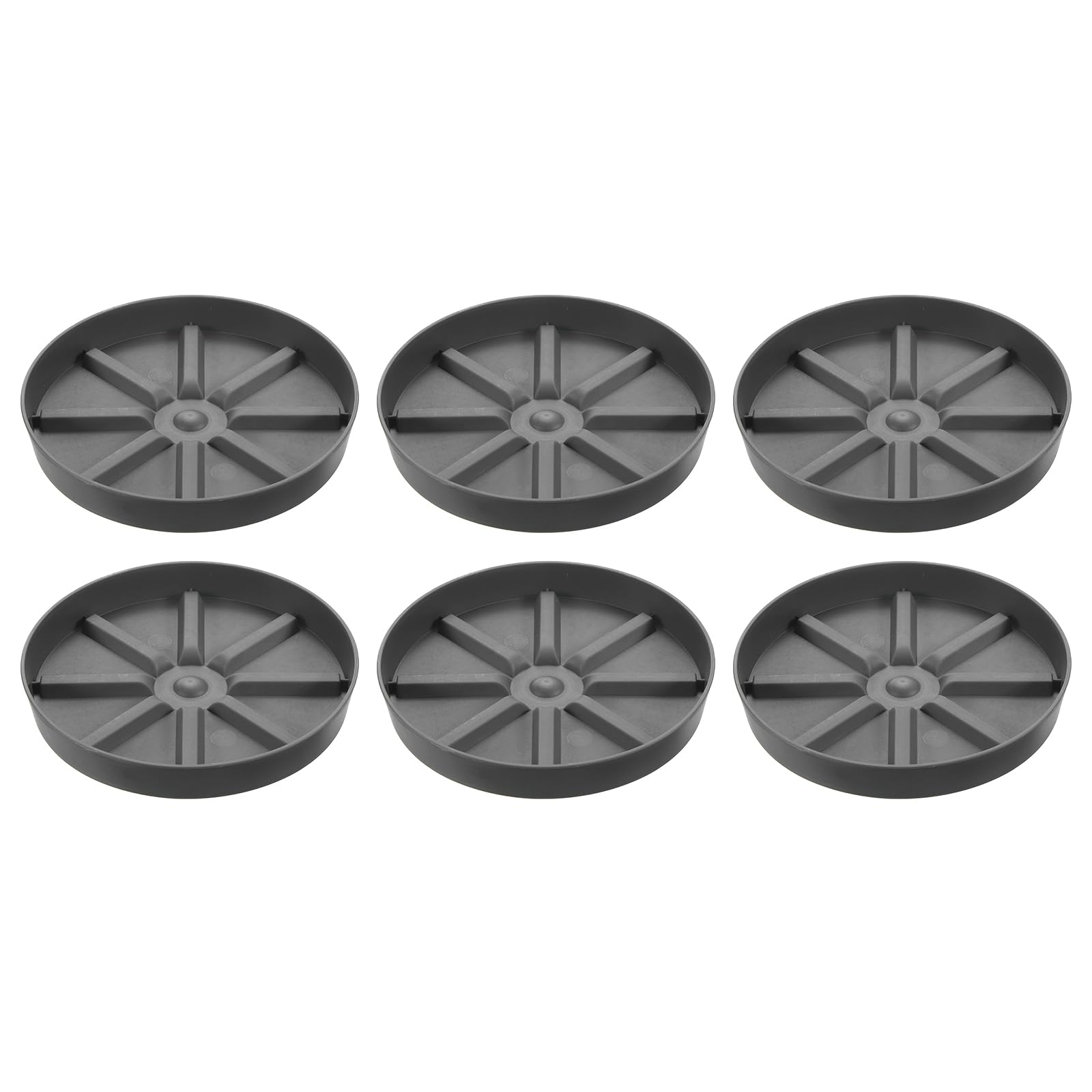 PATIKIL Plant Pot Saucers 9 Inch, 6 Pack Plastic Round Plant Pot Thicker Flower Drip Tray for Indoor Outdoor Gray