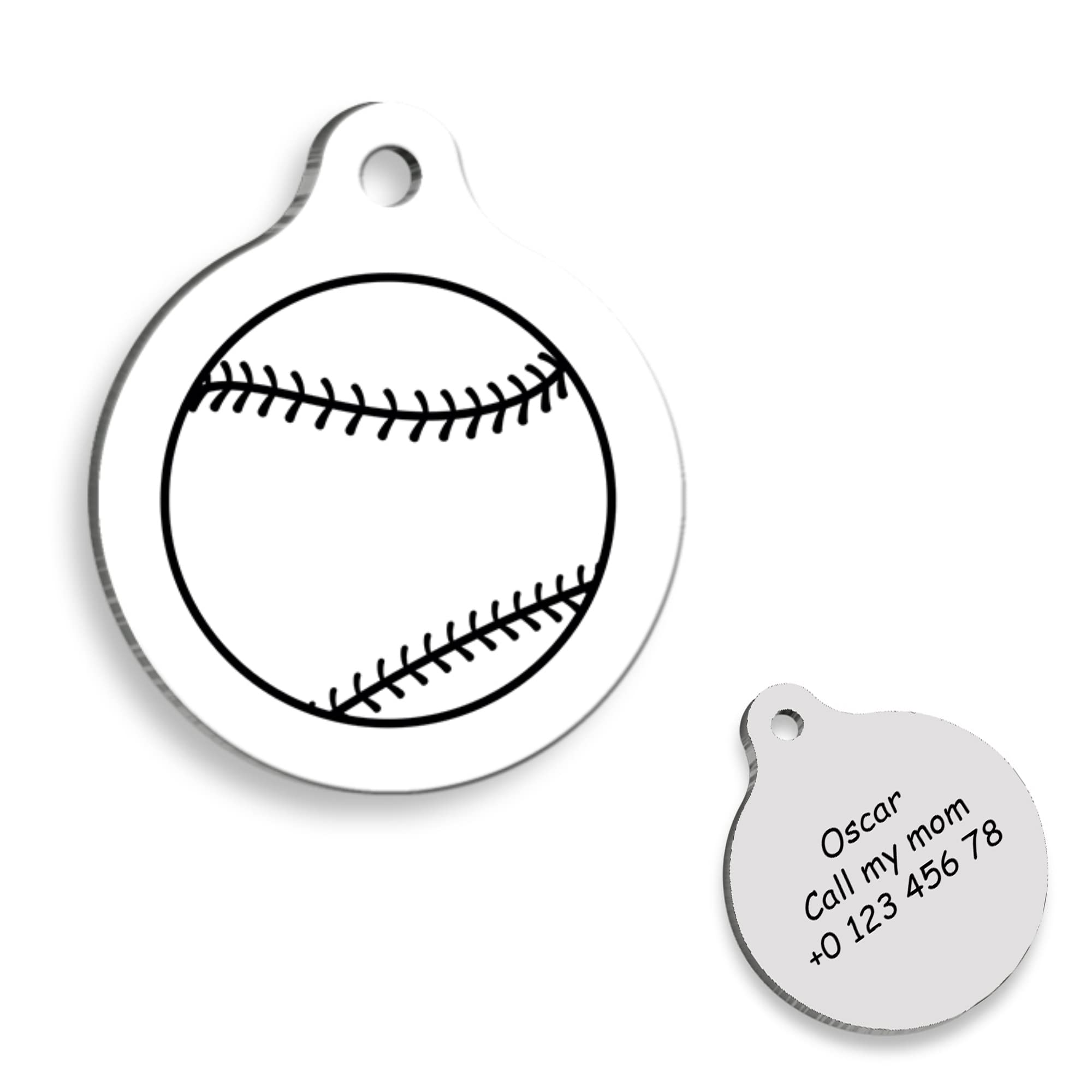 BASEBALL Personalized Dog Tag - Custom Name Tag - ID Tag for Dog & Cat - Customized Pet Tags - Dog & Cat Name id Tag - Dog Name Tag - Engraved Dog Tag