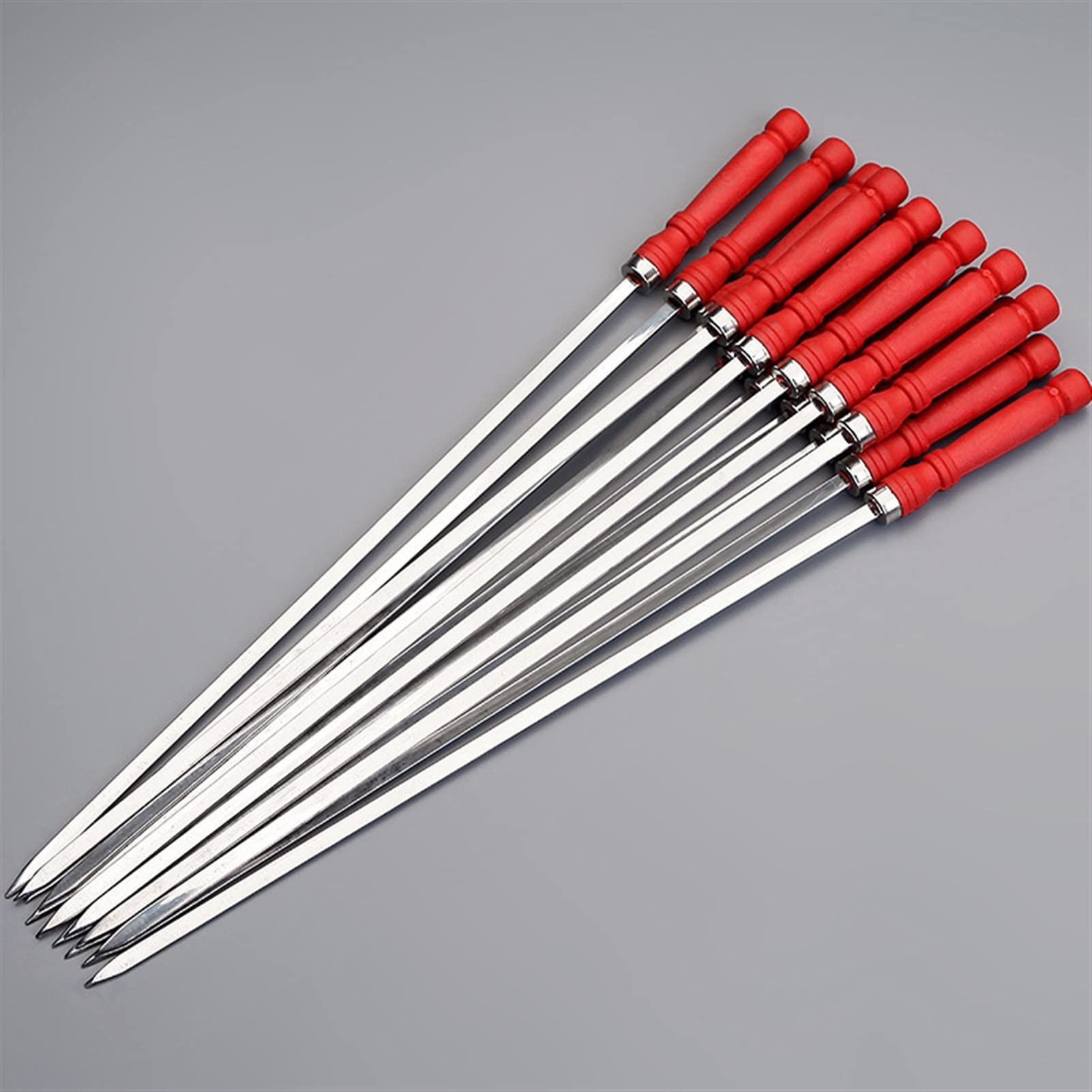 HMTE Spiedini per Barbecue Griglia Riutilizzabile Spiedini in Acciaio Inossidabile Shish Kebab Barbecue Campeggio Forchette Piatte Gadget Accessori da Cucina Strumenti (Color : 5pcs) (5pcs)