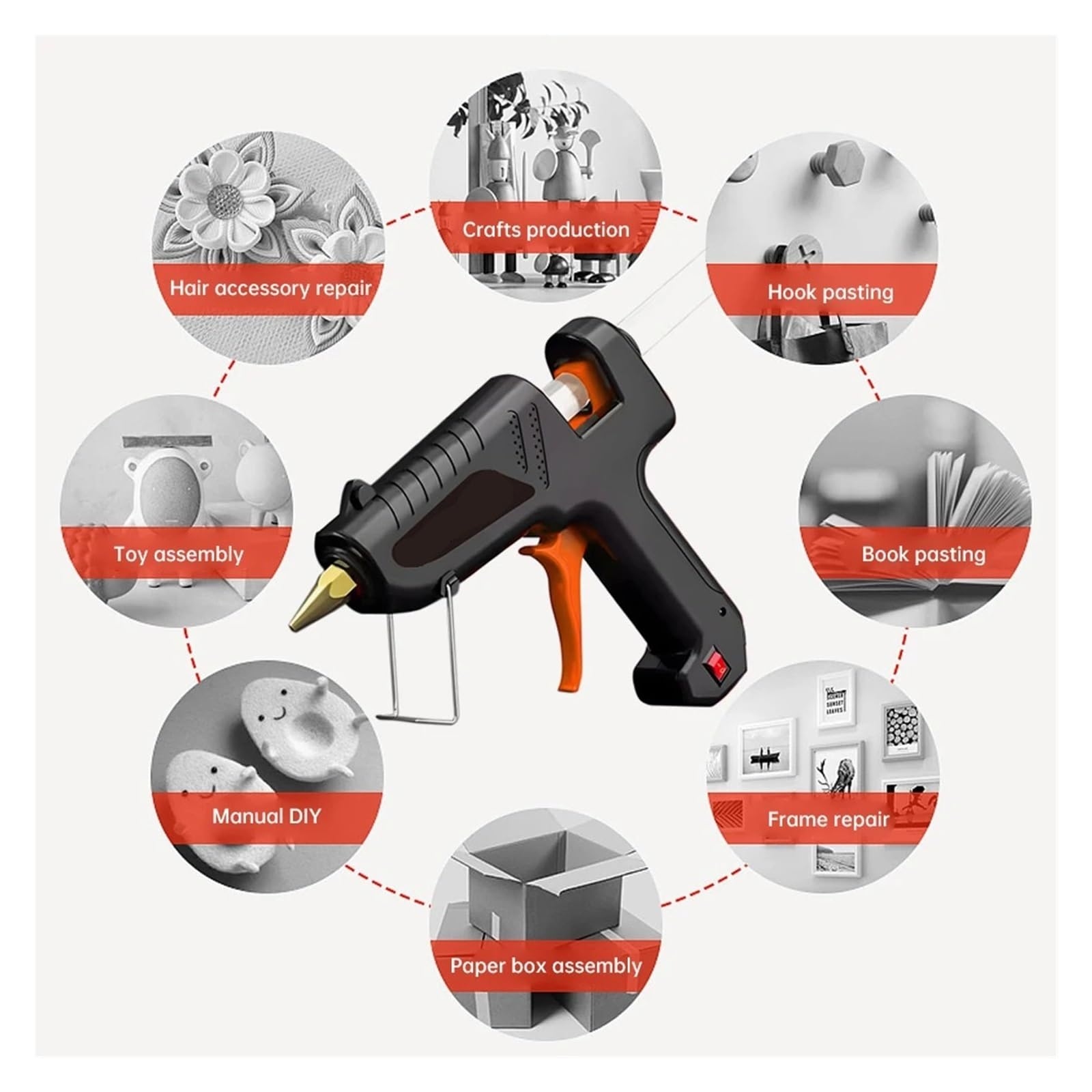Pistolet do klejenia na gorąco, Pistolet do kleju na gorąco, sztyfty 11 mm, przemysłowe, elektrotermiczne, termiczne, majsterkowania, narzędzia naprawcze
