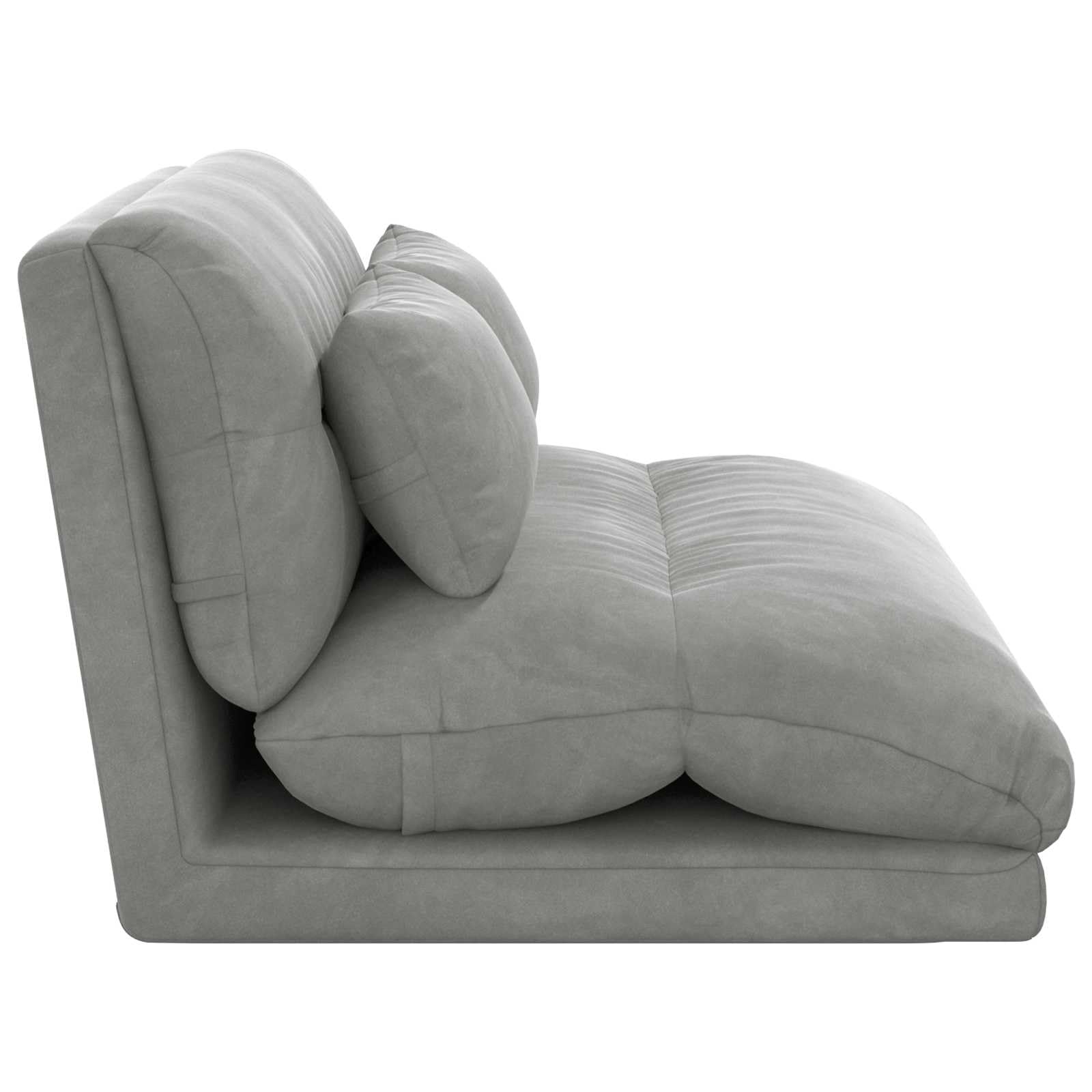 Regulowany fotel na nogi, jasnoszary, aksamit z oparciem wielopozycyjnym, 110 x 82 x 55 cm, wyściełany, składany, ergonomiczny, idealny do salonu, sypialni, gier, medytacji i czytania