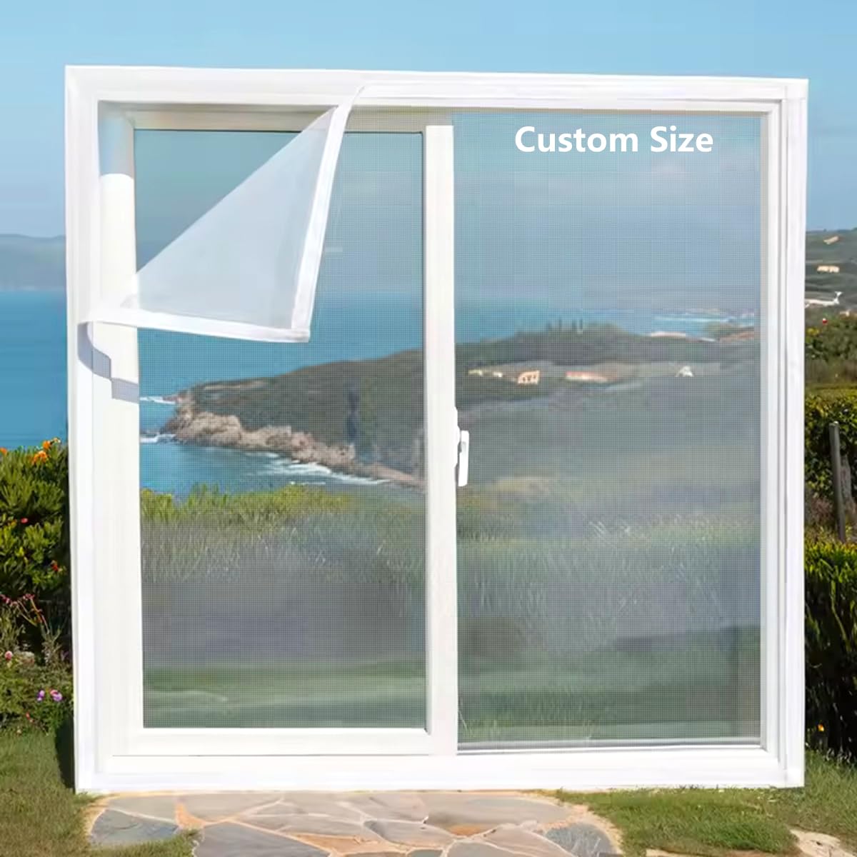 Fly Screen for Windows, Custom Size Self-Adhesive Insect Screen Mosquito Net, Keep Bugs/Flies Out, Cat Window Guard Screen, Indoor Cats Safety Netting