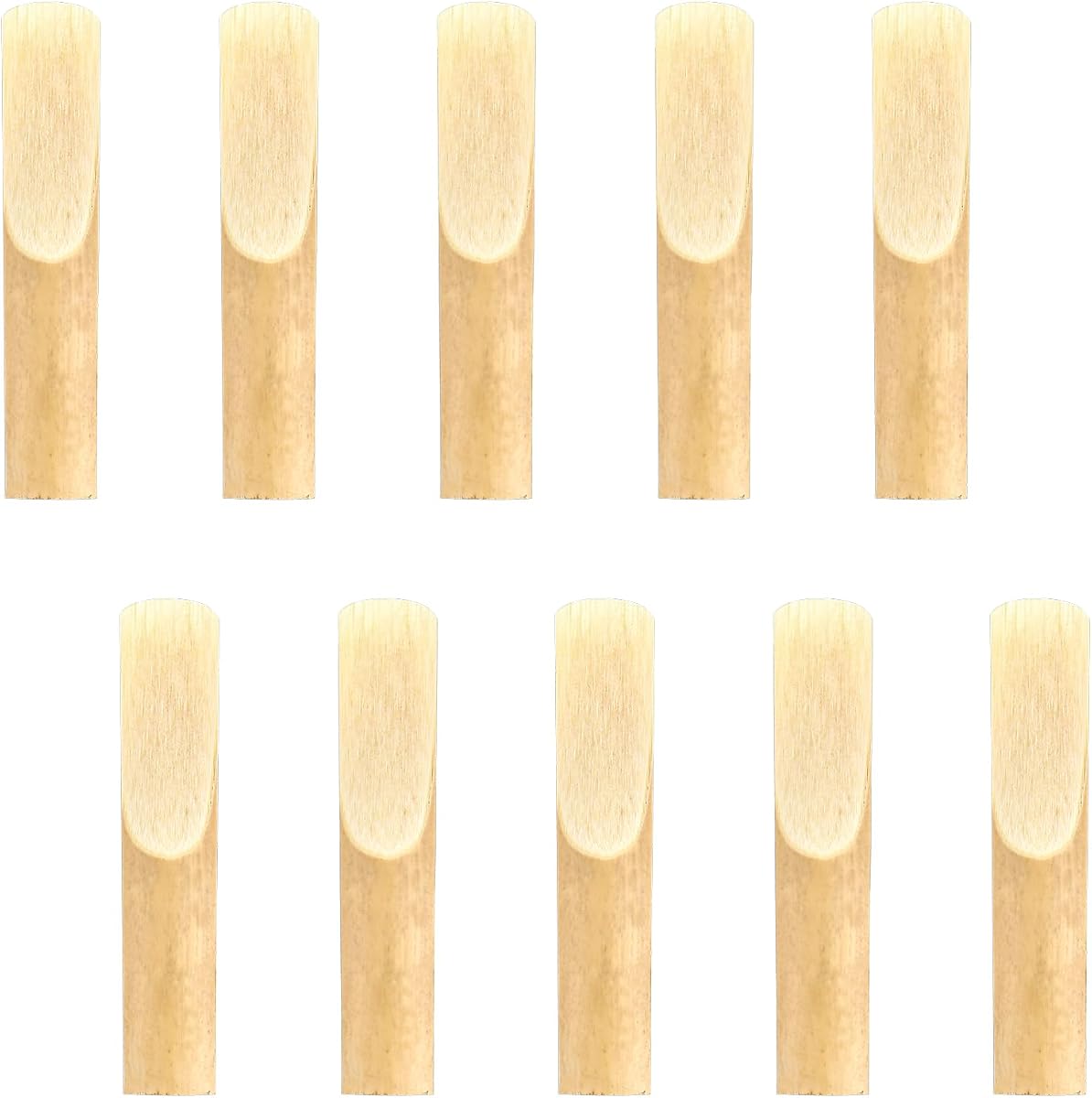 Tenor Saxophone Reeds 10 Pcs Traditional Reeds Premium Natural Reed Laser Engraved Marking for Tenor Sax Strength 2.5