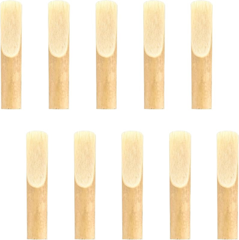 Tenor Saxophone Reeds 10 Pcs Traditional Reeds Premium Natural Reed Laser Engraved Marking for Tenor Sax Strength 2.5