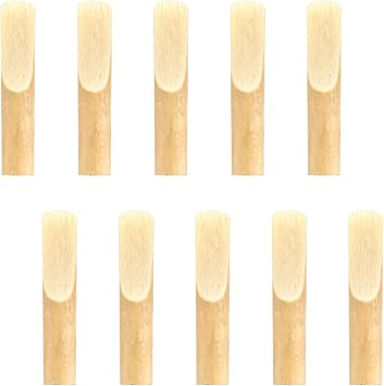 Tenor Saxophone Reeds 10 Pcs Traditional Reeds Premium Natural Reed Laser Engraved Marking for Tenor Sax Strength 2.5