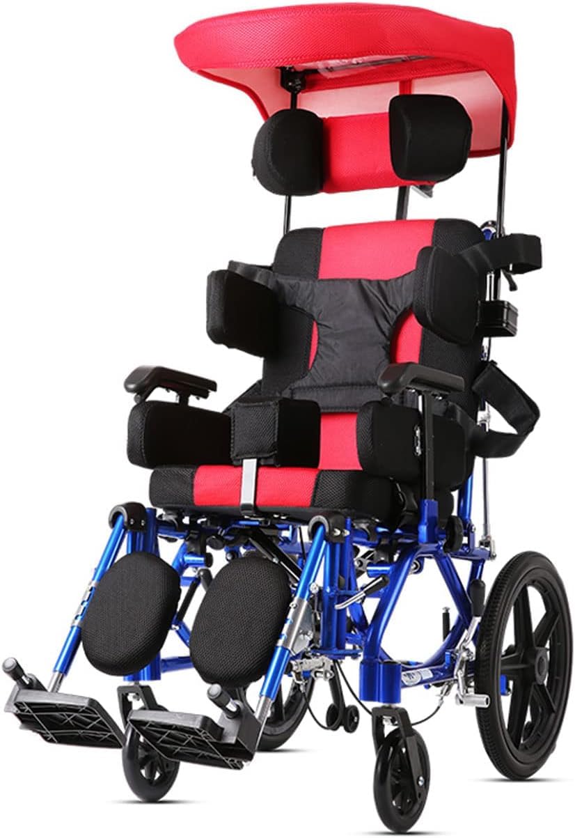 Silla de Ruedas,Silla de Ruedas para Transporte de Niños Silla de Ruedas Manual Ligera/Red