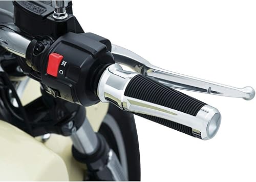 Kuryakyn 5768 Accesorio para manillar de motocicleta Phantom Hand Grips para motocicletas Indian Scout 2015-18, cromado, 1 par