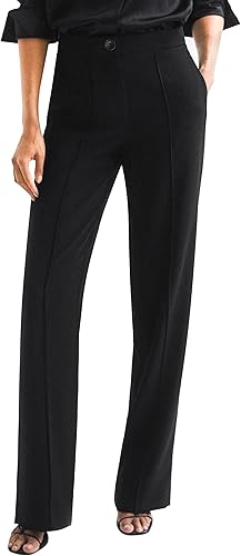 Miniatura 1 de Houmous S-XXL Pantalones de vestir elásticos para mujer con entrepierna de 29, 31, 33, 35 pulgadas