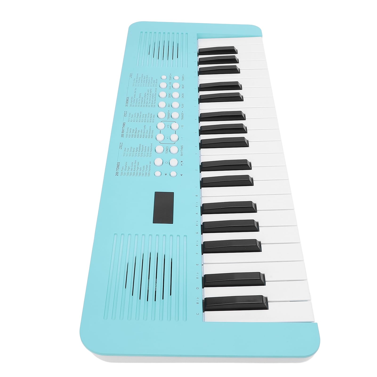 Jeffergarden Tastiera Elettronica a 37 Tasti, Materiale Plastico, 200 Opzioni Audio, Design Portatile, Perfetta per Musicisti e Principianti (BLUE)