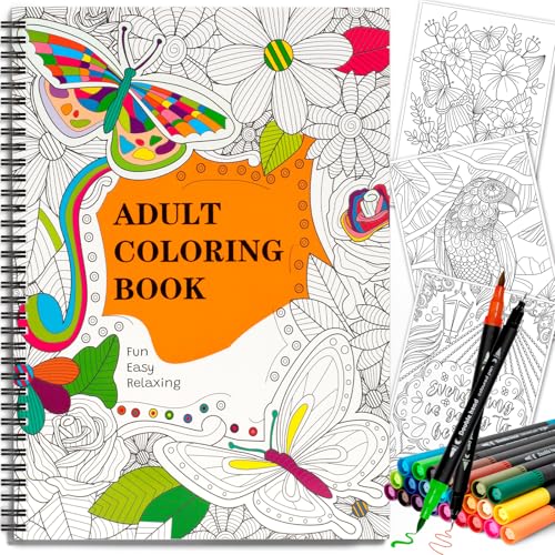 Adult Coloring Book for Women 24 Dual-Tip Markers