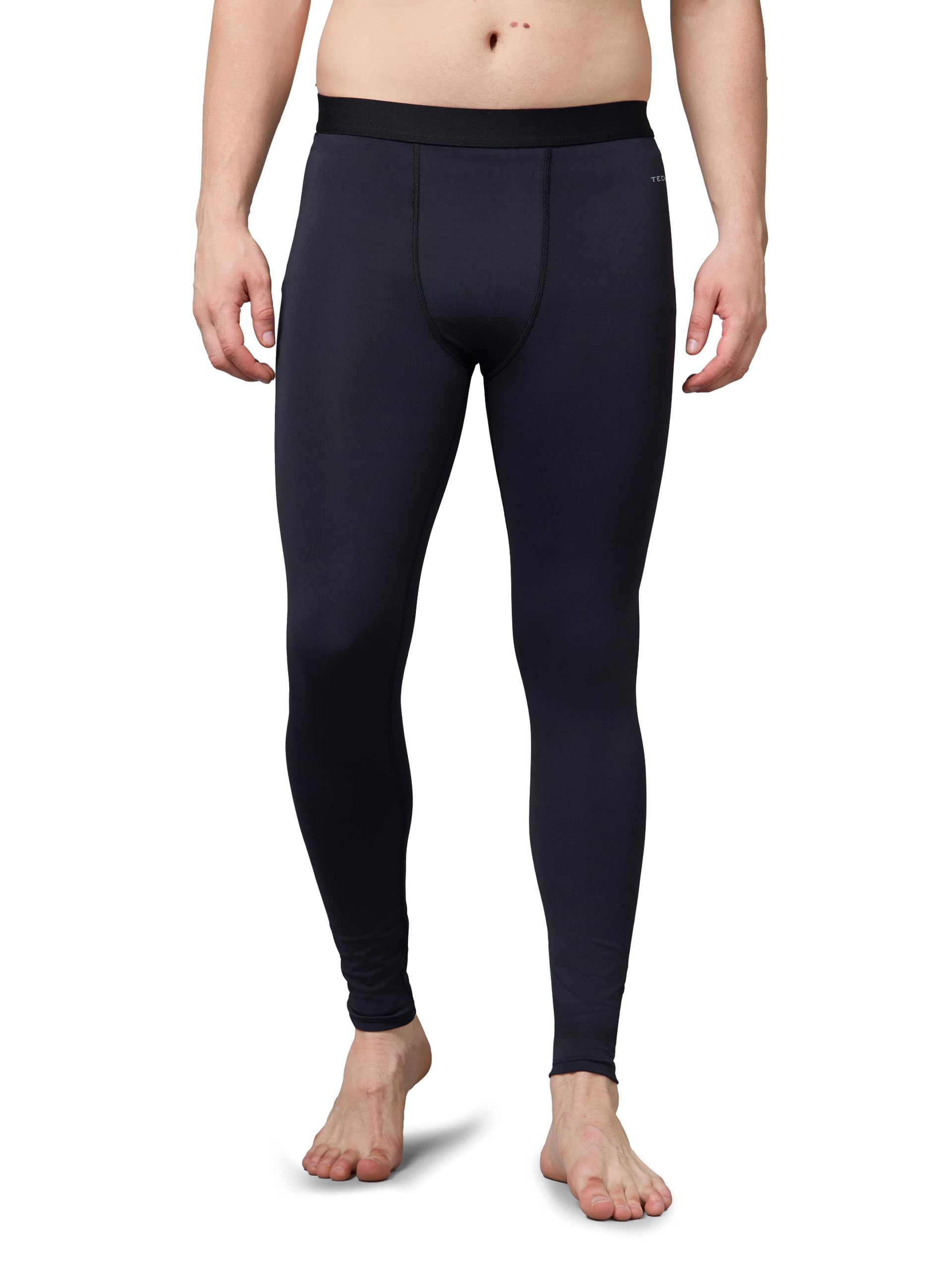 TECHNOSPORT Men's Solid Skinny Fit Compression Tights ELASTOPLUS 4-Way Stretch Mid Rise Elasticated Polyester for Gym Running Workout Anti Odour-picture-25