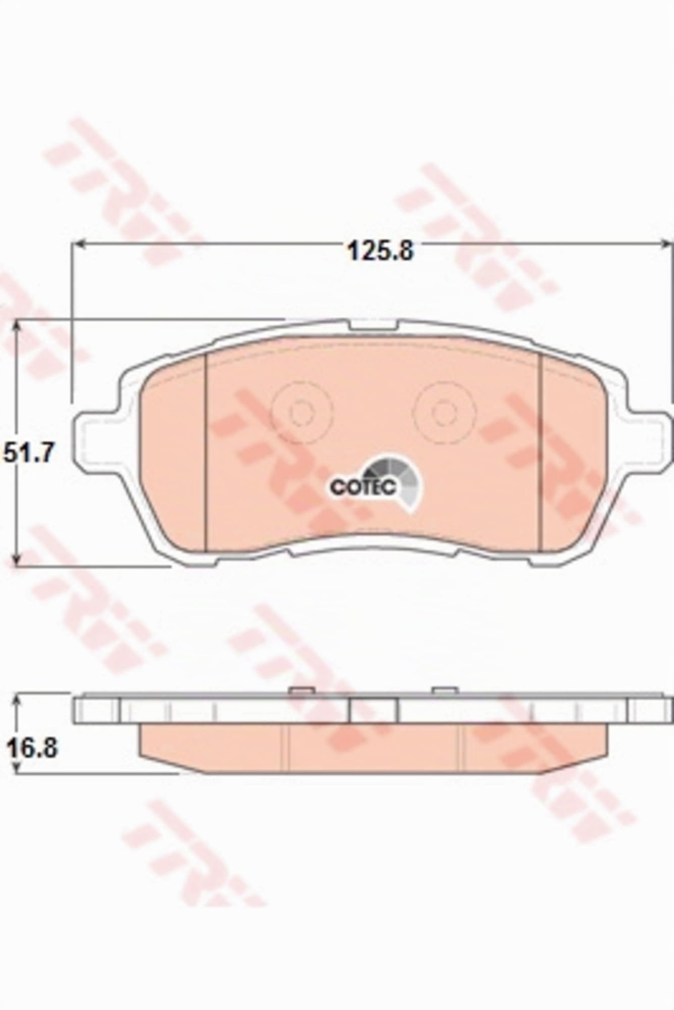 TRW GDB1893 Pastiglie Freno Set di 4 para Ford Fiesta VI (CB1, CCN) 2008 - Assale anteriore e Altri Veicoli