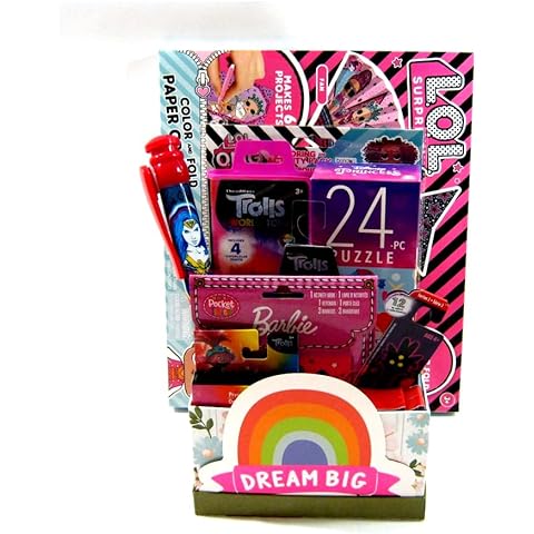 Girls Kids Gift Basket Box of Arts Crafts Activites for School Raffle Birthday Easter Special Achievement any Occasion Cover