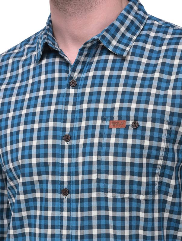 Image of Woodland Mens Cotton Printed Casual Regular Fit Full Sleeves Shirt