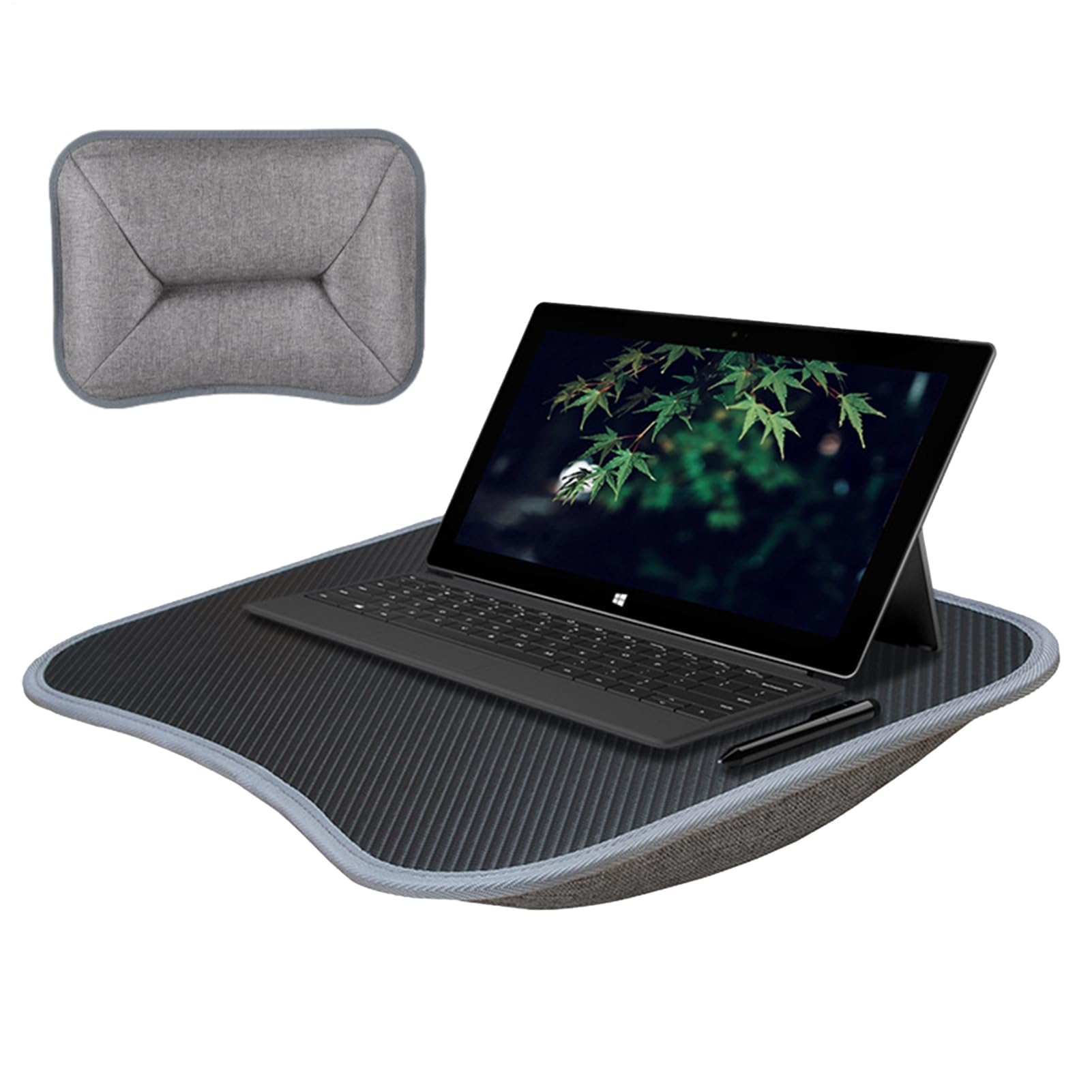Przenośne biurko na laptopa – składany stół do pisania z wyściełaną tacą i uchwytem do łóżka, sofy, gier, biura, domu, nauki, pracy, czytania, przenośna stacja robocza