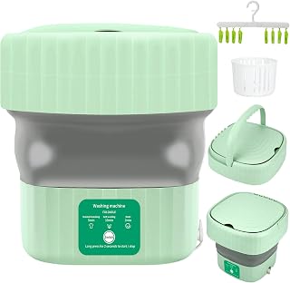 Portable Washing Machine, 6.5L Large Capacity, 3 Modes of Deep Cleaning, Mini Washing Machine Suitable for Washing Baby Clothes, Underwear, Socks, Suitable for Apartment Camping Travel, Green