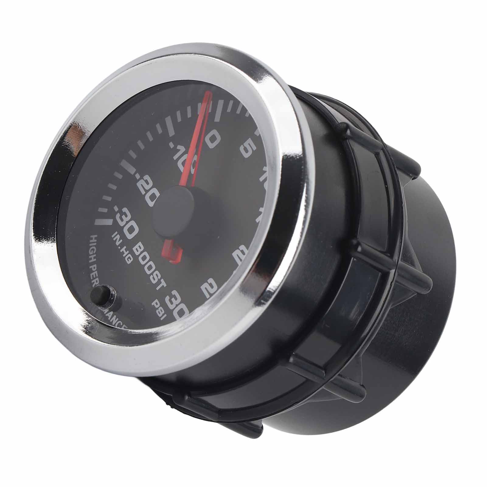 Turbo Bosta Manometra ciśnienia, uniwersalny typ wskaźnika z 7 kolorami wyświetlacz LED, zakres -30-30 psi, 52 mm średnicy dla pojazdów łodzi samochodowych 12V