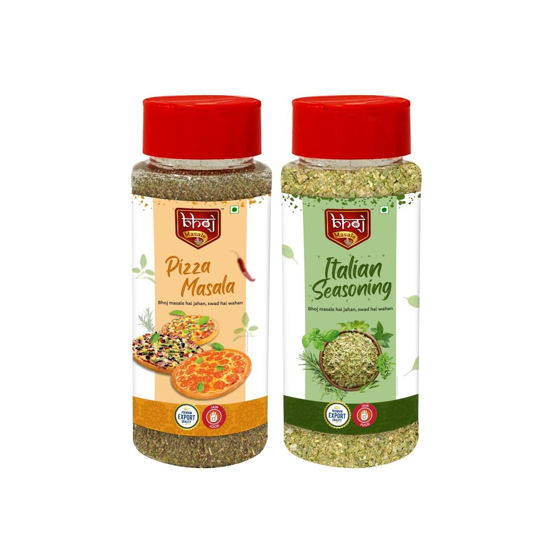All Natural & Healthy Italian & Pizza seasoning - 50g each (Jain Spice Blend for Pizza, Pasta Seasoning)
