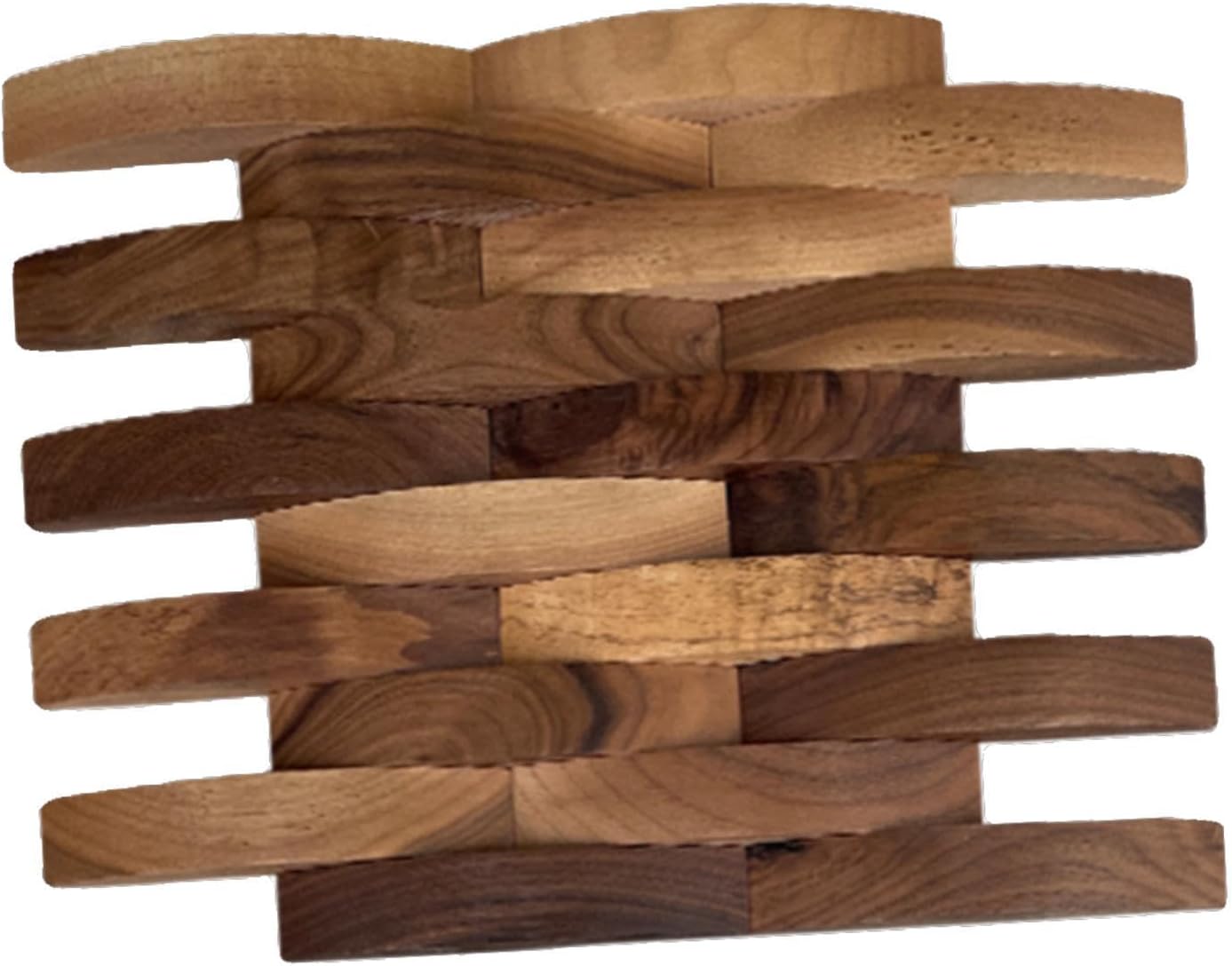 3Dテクスチャードウッドウォールパネル 30x30cm 木製タイル リビングルーム ベッドルーム アクセント 壁 DIY 装飾パネル