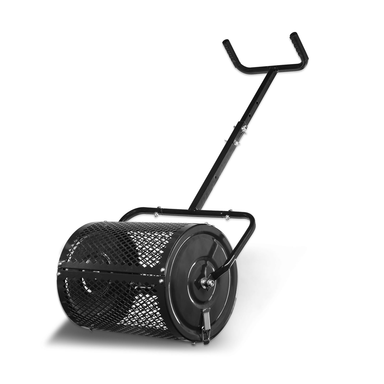 Heavy-Duty Compost Spreader for Lawn,Peat Moss Spreader,Fertilizer Spreader Roller with Adjustable Handle,Manure Spreaders for for Lawn Top Dressing,Seedling,Top Soil,Heavy Duty Metal Mesh Lawn Roller