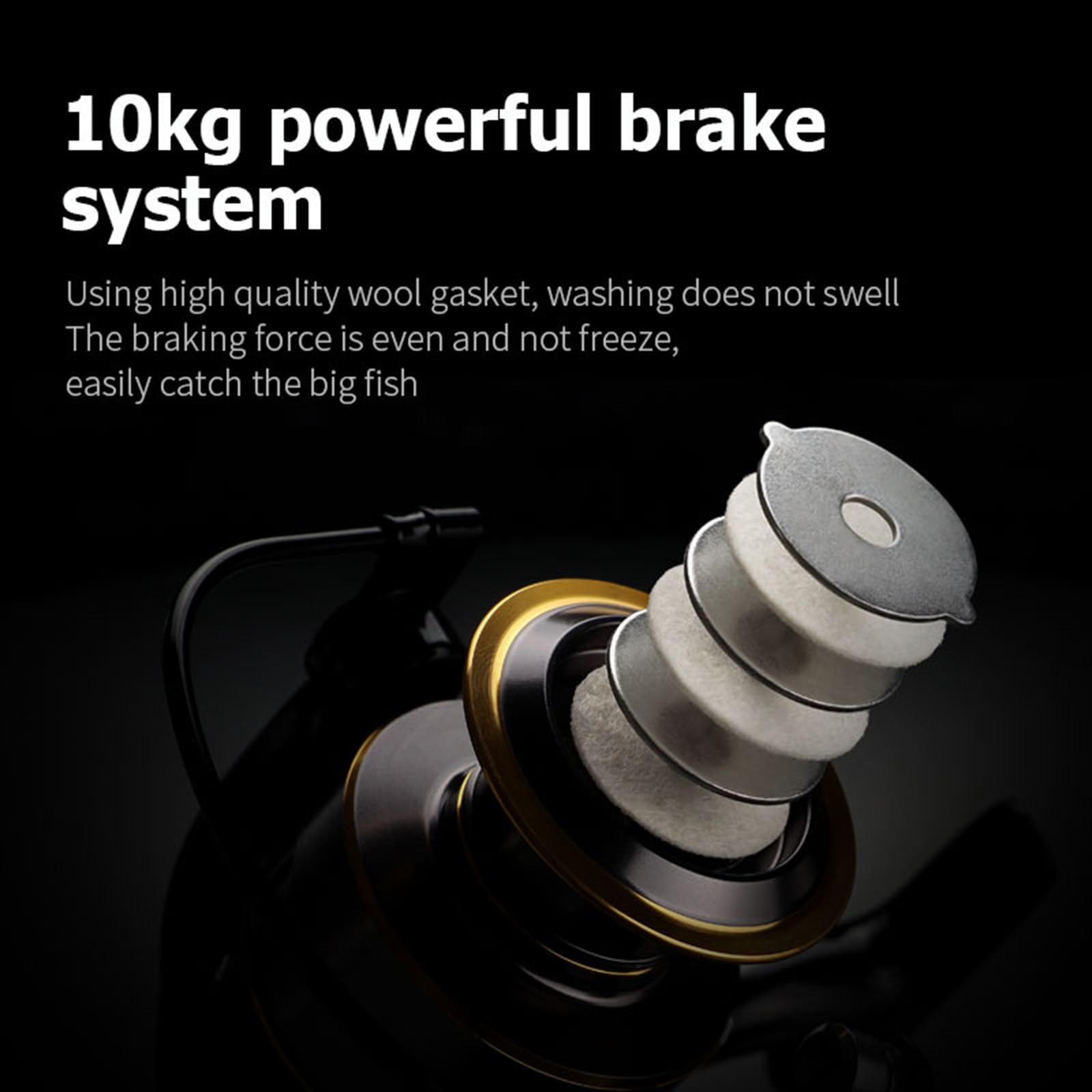 Mulinello 22LBs Drag HE1000-7000 - Mulinello professionale per pesca alla carpa, rapporto di trasmissione 5, 2:1, pesca Sea Tackle