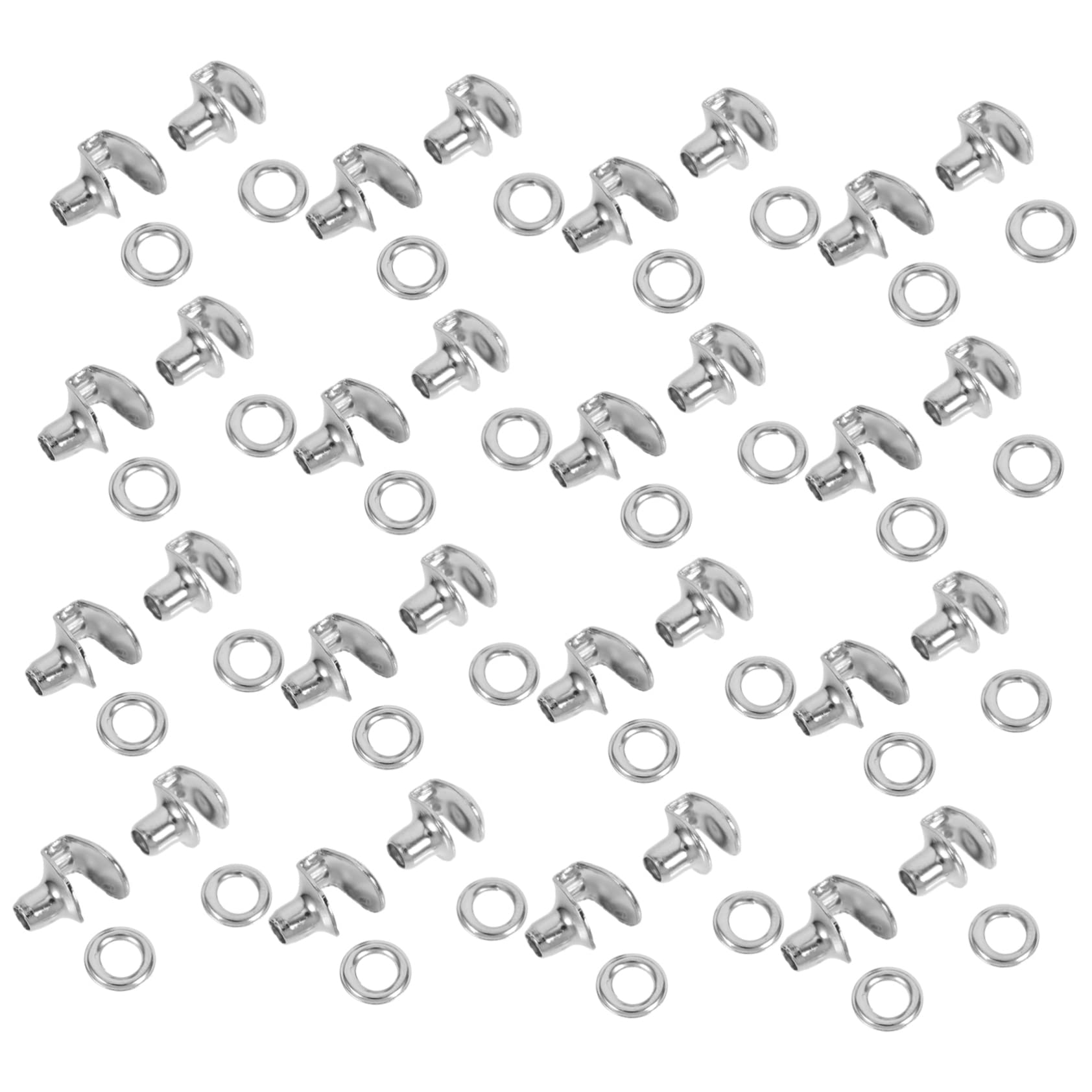 Ganci per Lacci Scarponi in Ottone e Ferro 20 Pezzi Argento