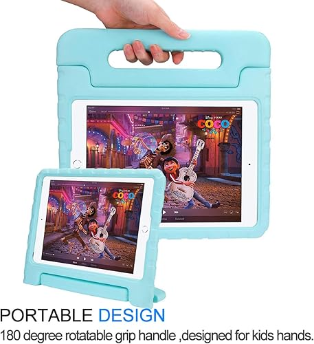 Miniatura 3 de Funda para iPad 9 8 7 generación de 10.2 pulgadas para niños iPad Air 3, iPad Pro 10.5 funda EVA a prueba de golpes mango soporte caso CB102-Aqua