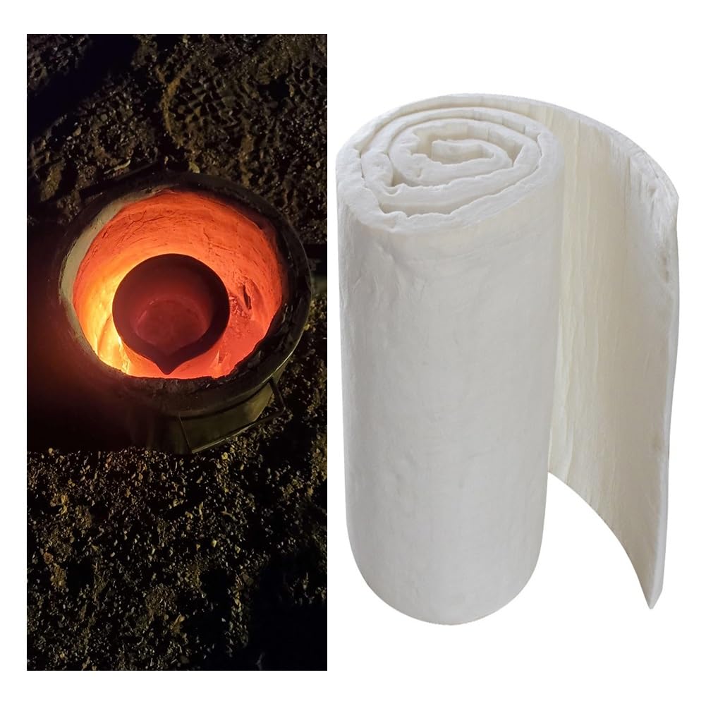Ceramic Fiber Blanket, 20mm Thickness, Rated to 2400F, Ease of Cutting, Heat Insulation Barrier for Pizza Oven Stoves, Fireplace, Furnace (Color : White, Size : 61x170cm)