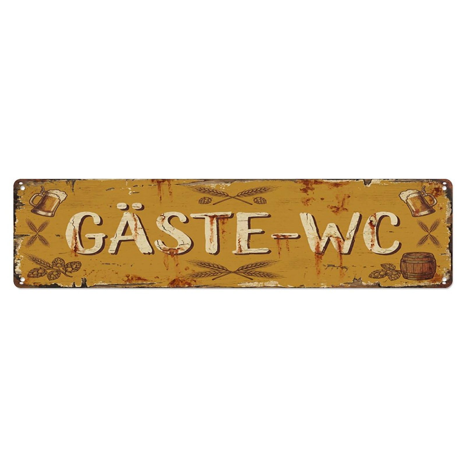 Vintage Cozy Biergarten Lavatory Toilet(WC) Door Metal Tin Skinny Sign Plaque Wall Decor for Cafe, Club Bar, Office, Home Garden Metal Poster 4x16Inch