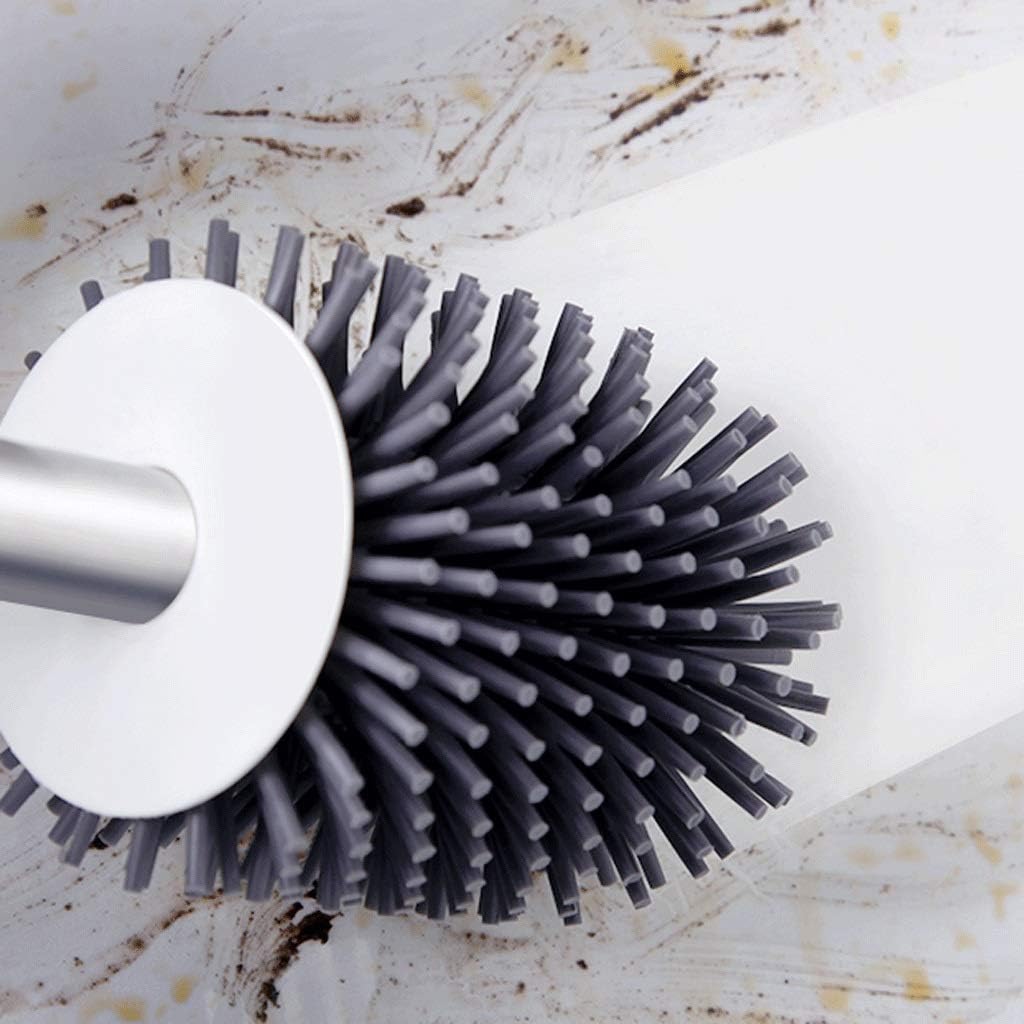 Free Punch Toilet Brush Soft Toilet Brush with Silicone and bristles, Bathroom Cleaning Set