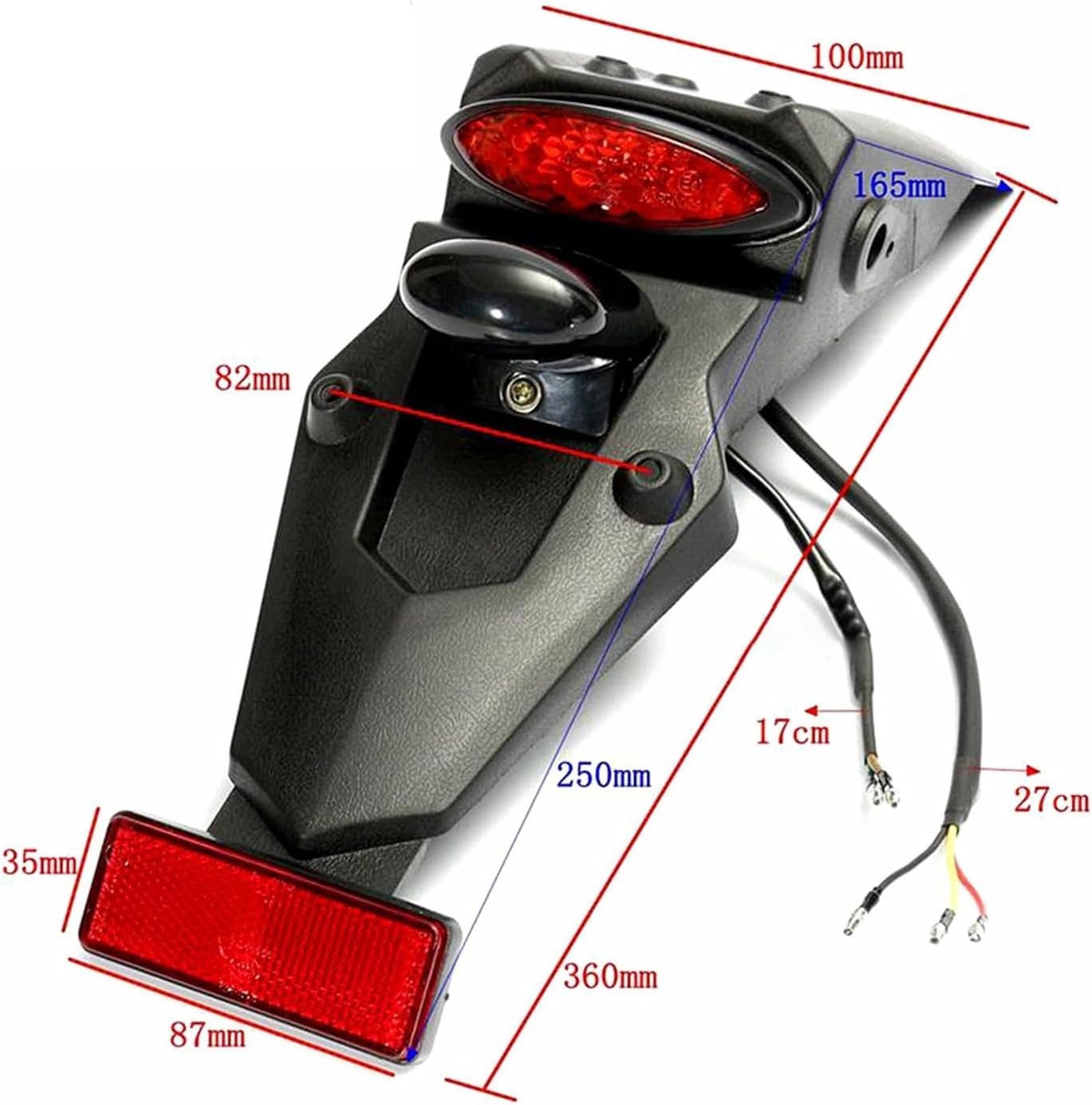 Fanale posteriore per moto Per Fanale posteriore per parafango moto fuoristrada 12v Parafango posteriore LED Luce freno Stop Luce targa Moto Moto da Per Cross Luci posteriori