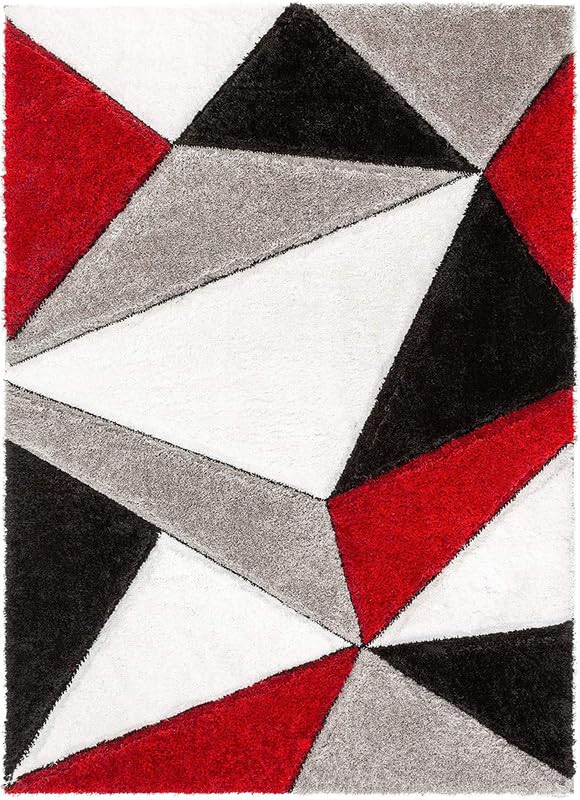 Image of Shaggy Area Rug - Extra Plush Luxury Carpet, Super Soft & Cozy Feel| Perfect for Living Room, Bedroom, and Stylish Home Decor- Red (6 x 8 ft)