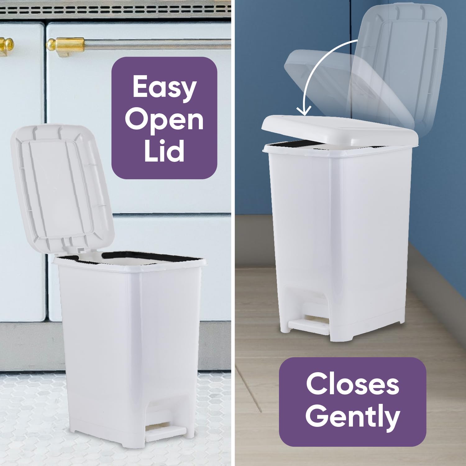 Superio Lot De 2 Poubelles à Pédale De 6 L - Design En Osier, Mécanisme
