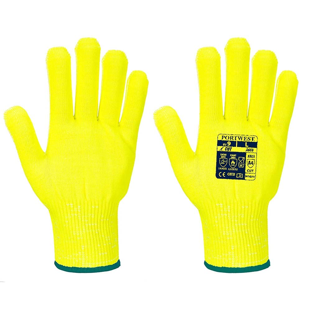PortwestPro Cut Liner Glove, Size: L, Colour: Yellow, A688YERL