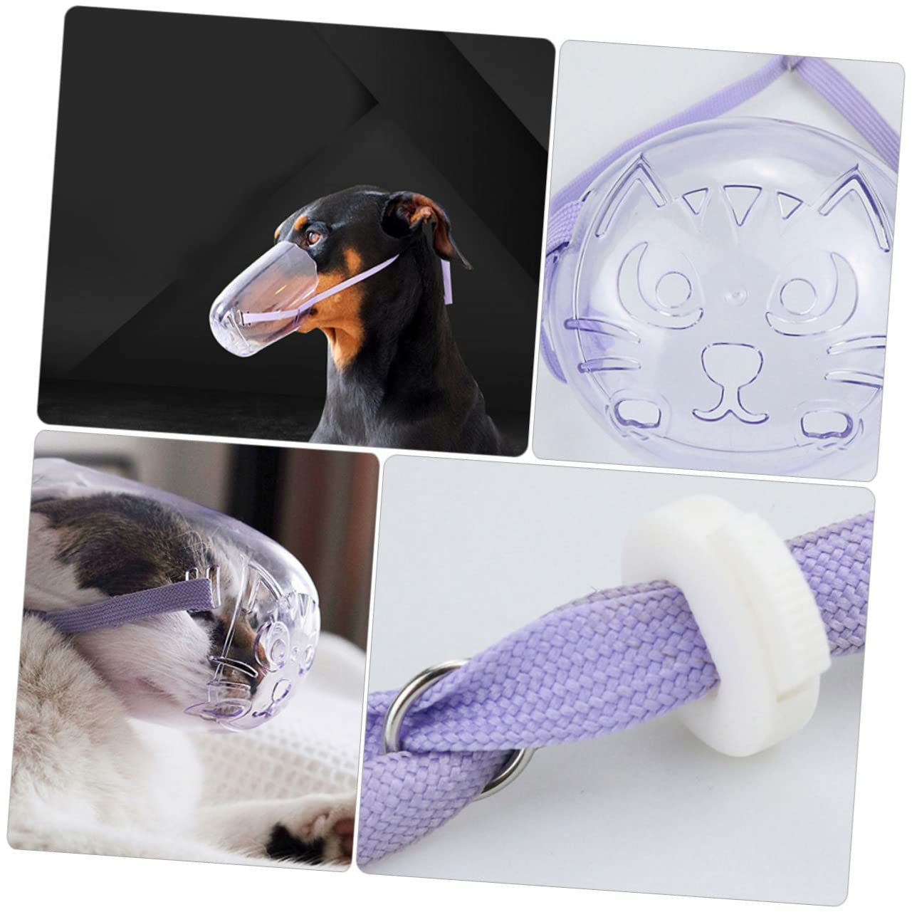 DOITOOL 5piezas Bozal para Gatos y Transpirable Diseño Práctico Mascara De Boca para Actividades Al Aire Fácil De Limpiar y Usar para Baños y Visitas Al Veterinario