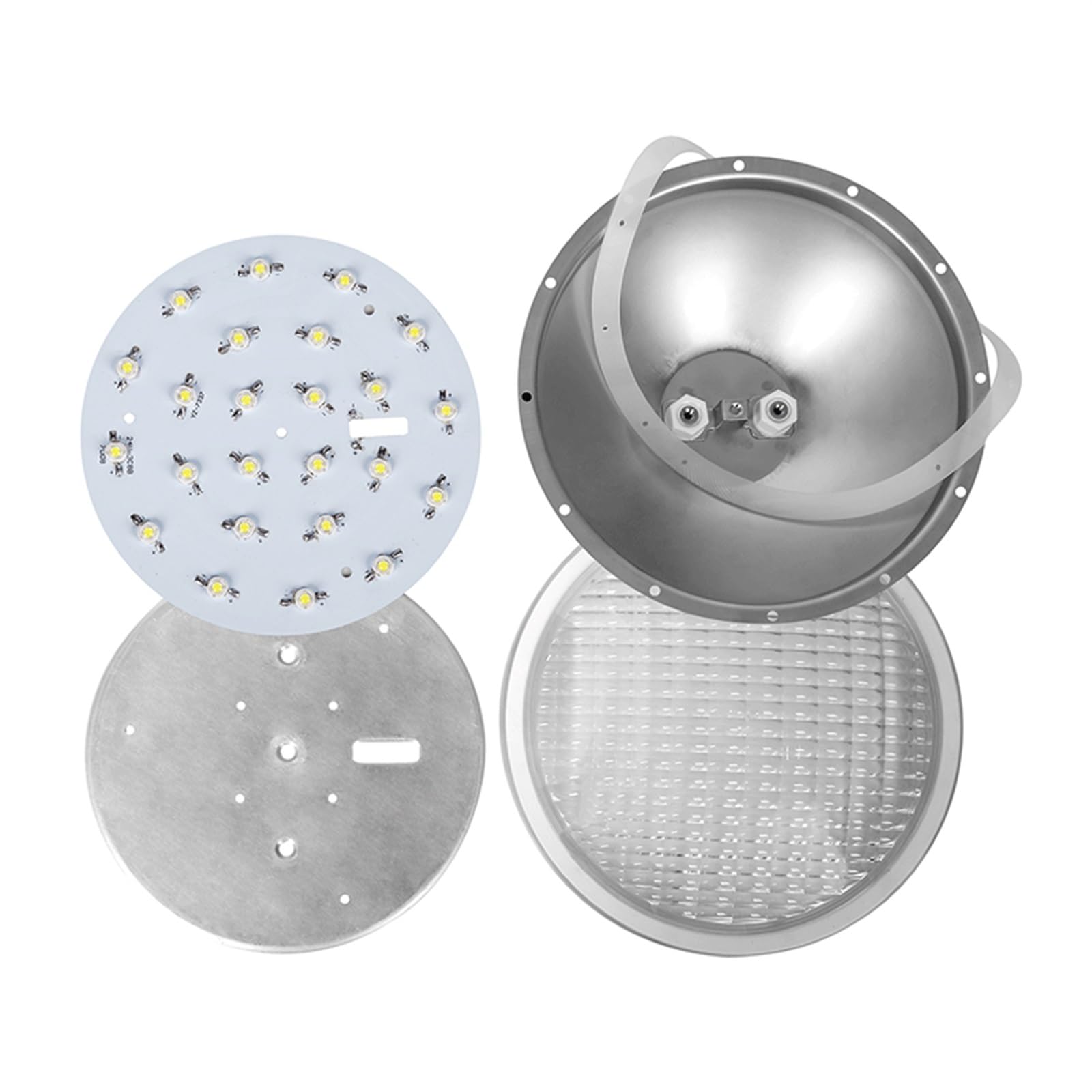 EDEDE Luci Piscina, Luci subacquee Colorate a LED Luci for Piscina Guscio in Acciaio Inossidabile Luci subacquee PAR56 Sorgente Luminosa Alternativa(Noir,PAR56H 18W)