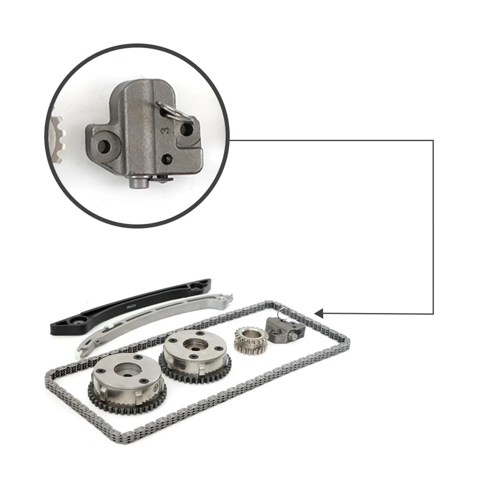 Kit Catena Di Distribuzione + 2 VVT CJ5E6C525AD + CJ5E6C524AD Per Range Rover Per Evoque Per Freelander .0L 11-18 Riparazione Auto Pignone catena