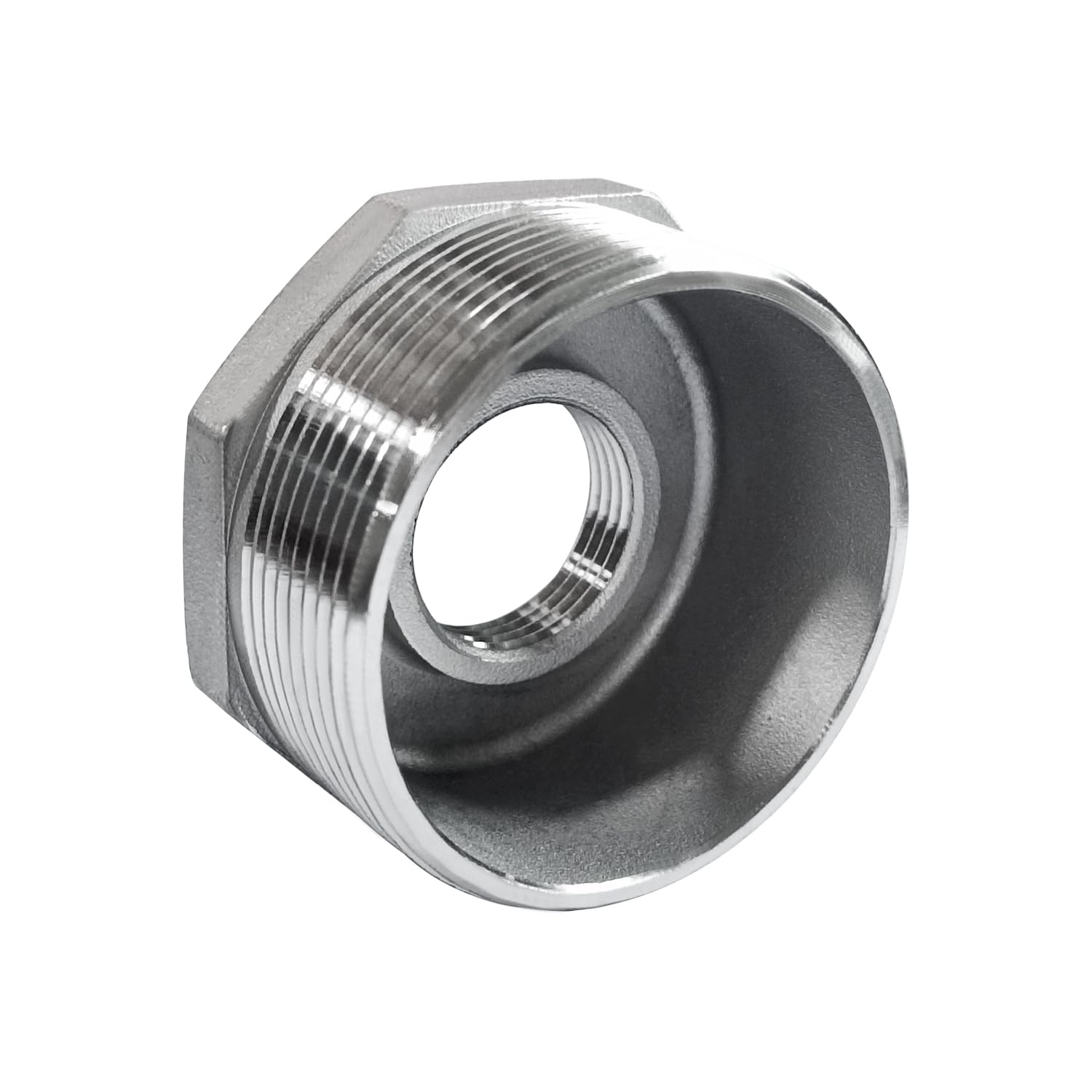 Beduan Stainless Steel Reducer Hex Bushing, 2" Male NPT To 3 - View #4