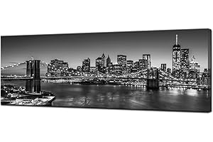 NYC Canvas: Black and White Brooklyn Bridge Wall Art