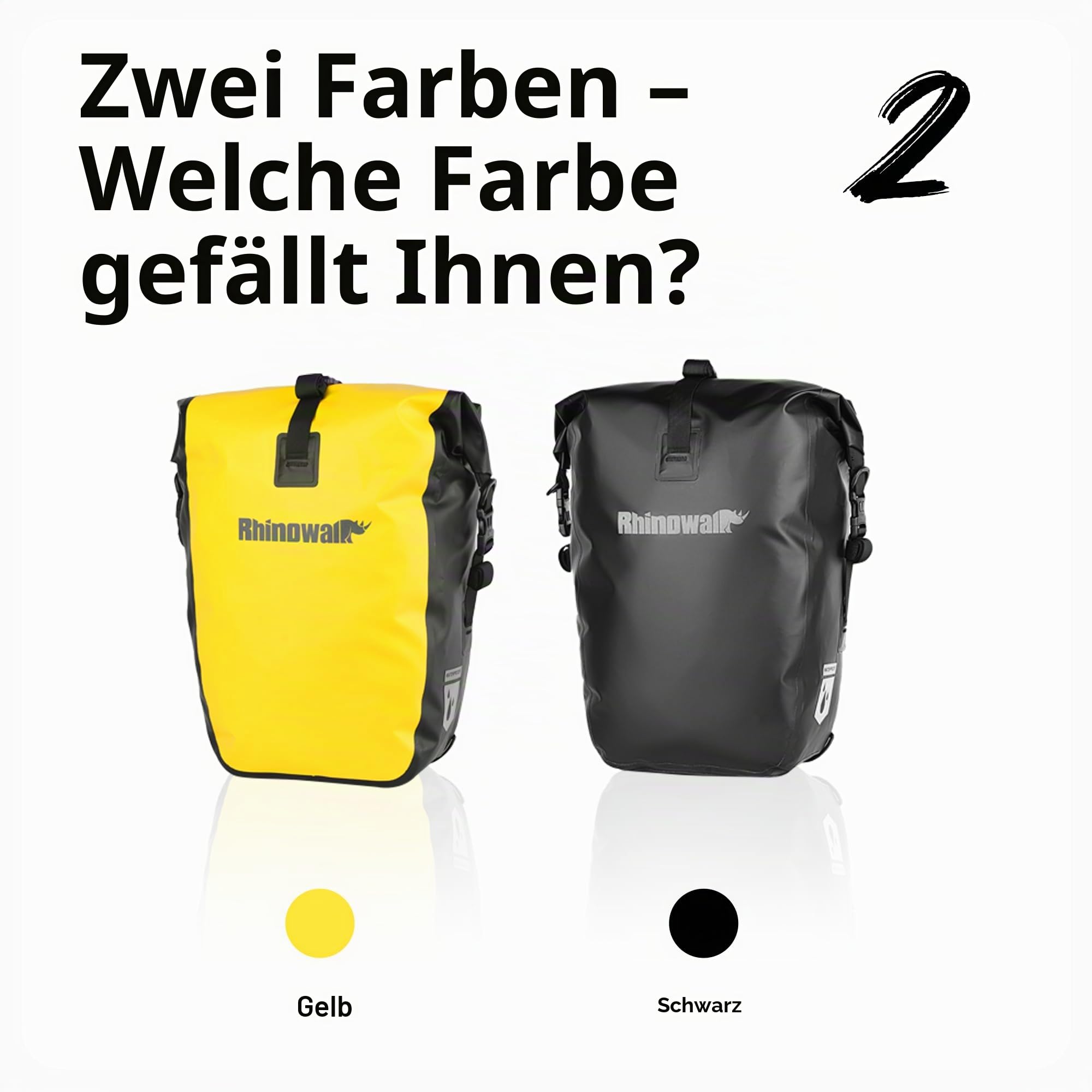 Rhinowalk Fahrradtasche, wasserdichte Fahrrad Gepäckträgertasche, 25L für Fahrrad Gepäckträger, Satteltasche, Umhängetasche, Laptop, professionelles Fahrradzubehör, Schwarz
