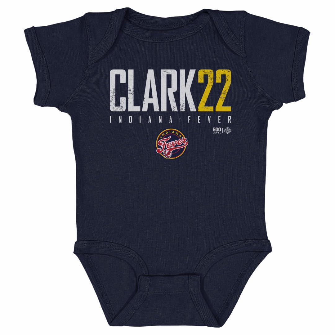 500 LEVEL Caitlin Clark Indiana Fever One-Piece Infant Bodysuit - Caitlin Clark Indiana Fever Elite WHT (Navy, 6M)