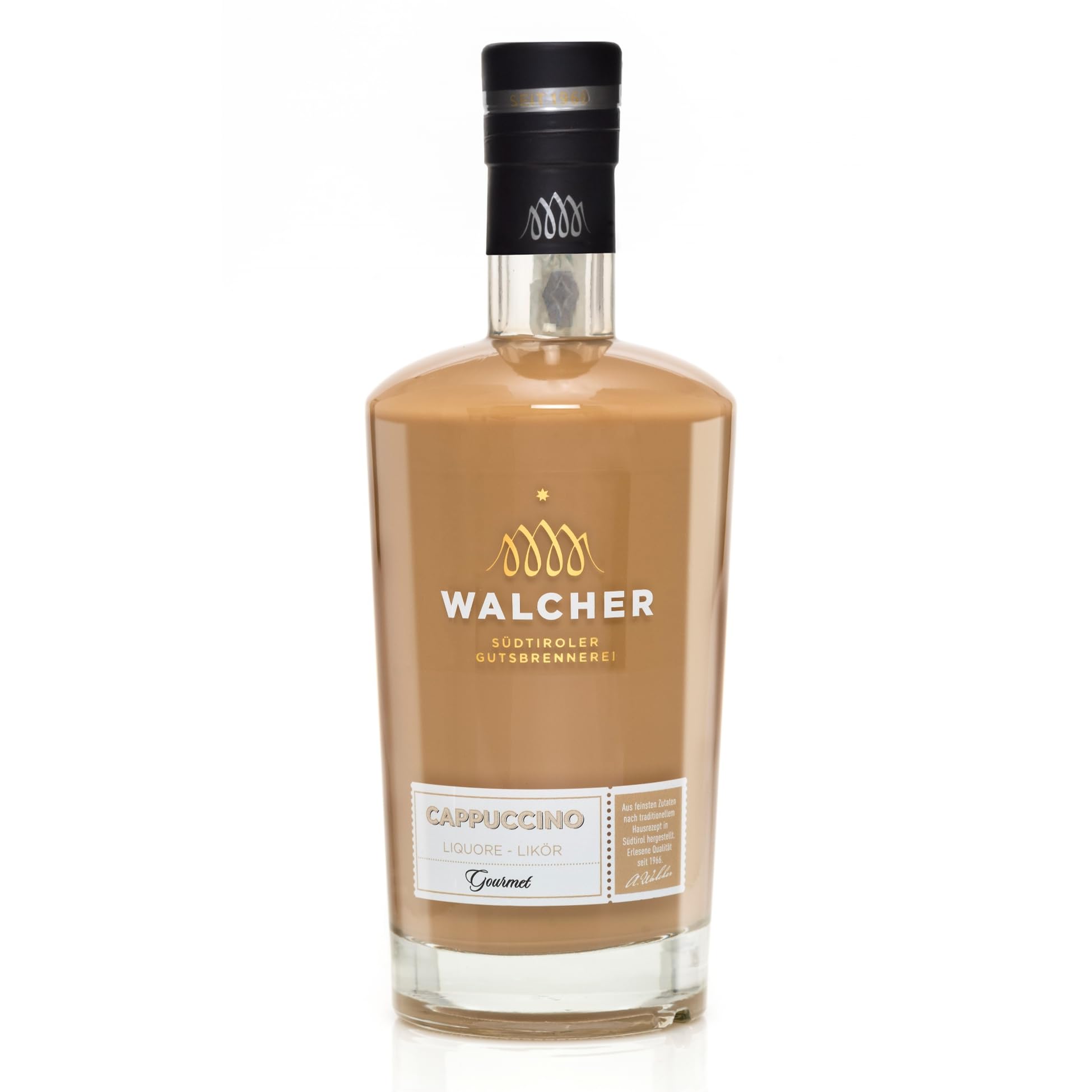 Walcher Brennerei Cappuccino Likör 17% vol. – Cremiger Kaffeelikör aus Südtirol (1 x 0,7 l)
