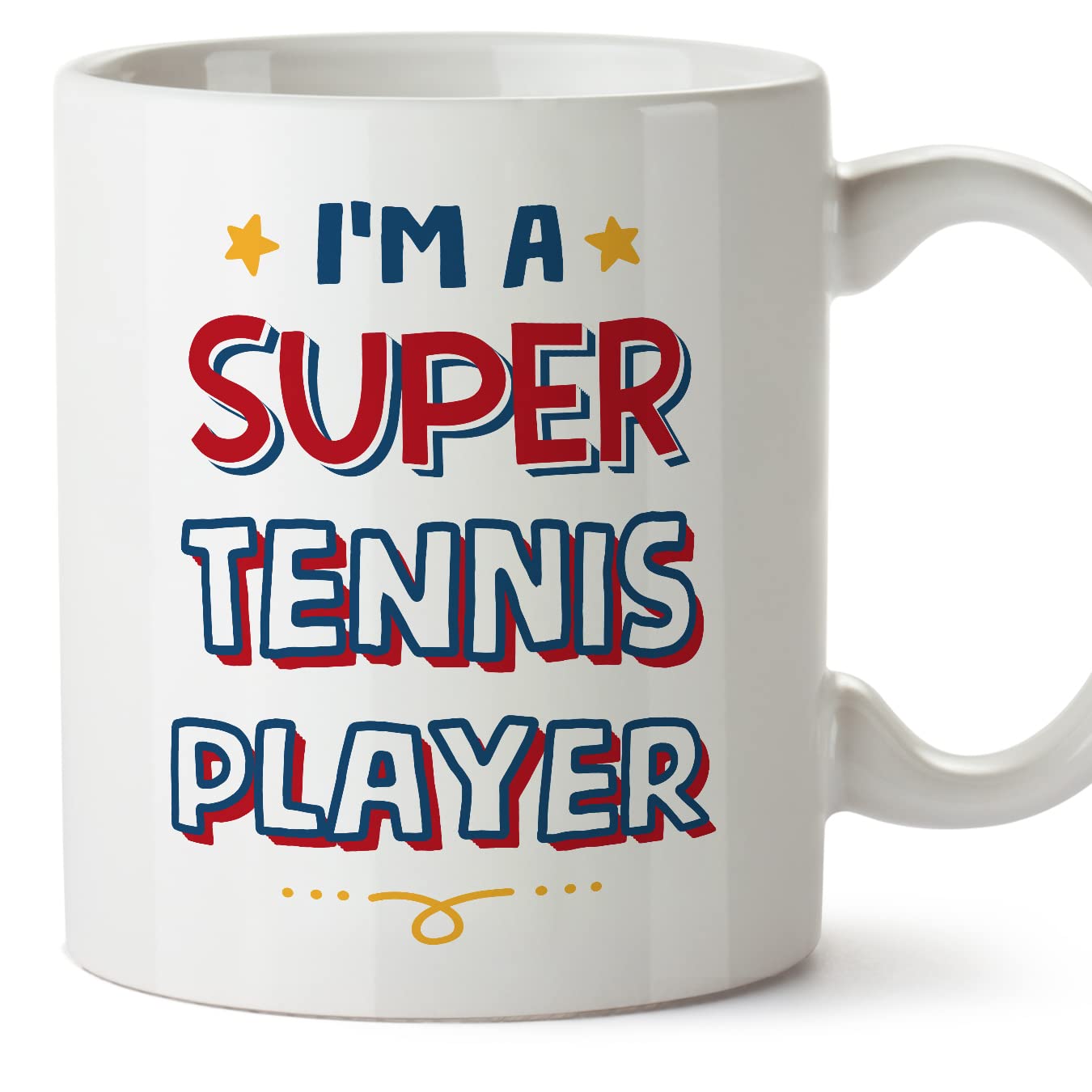 MUGFFINS Tennis Player Mug - in English - I'm Super - Funny Gift for Colleagues - Ceramic 11oz Mug โ image 1