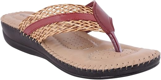 HEALTH FIT Soft Orthopedic Slippers/Doctor Chappal & Footwear with Memory Foam Women Cherry