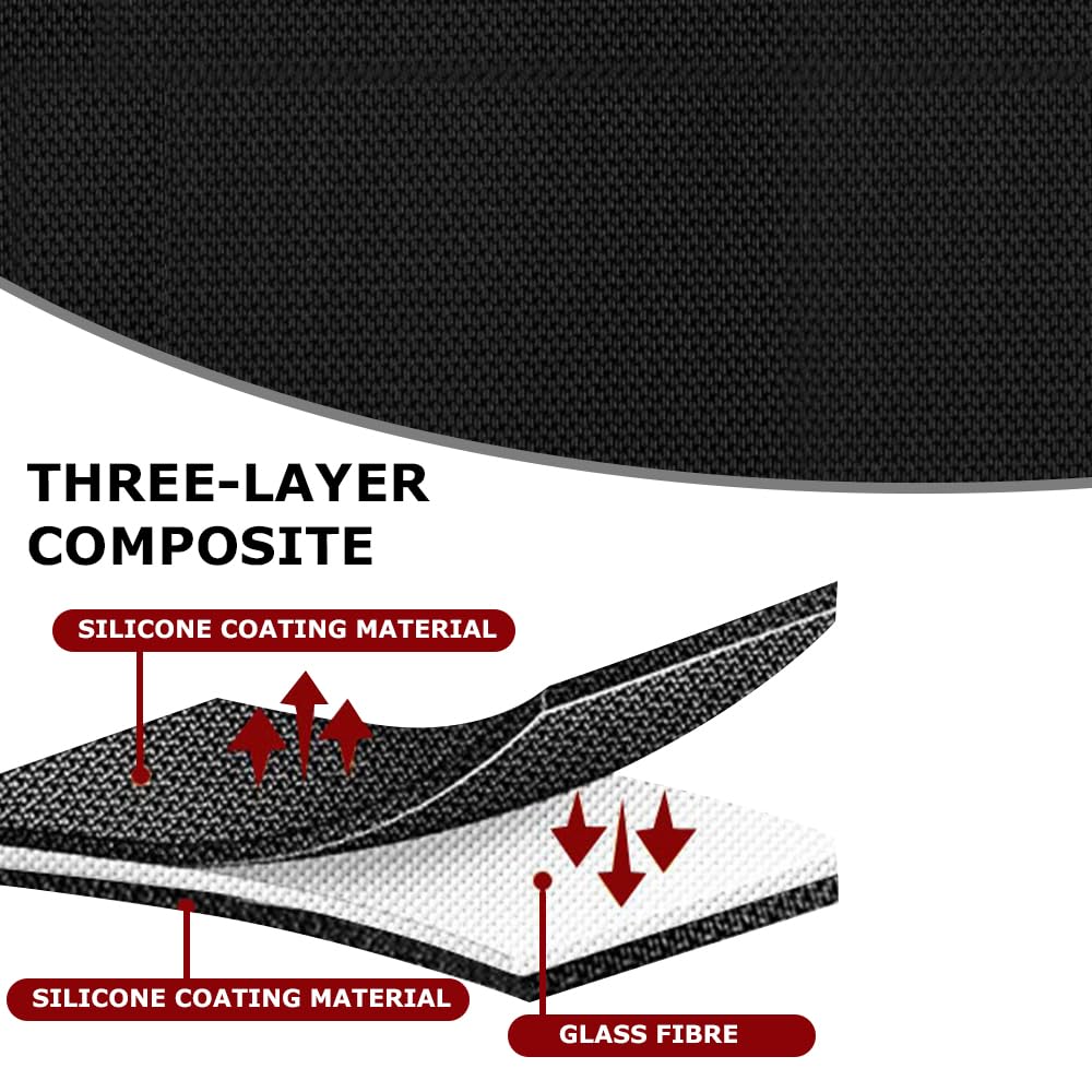 Funkenschutzplatte 100x50cm - Feuerfeste Matte Für Kamin & Grill - Silikonbeschichtet