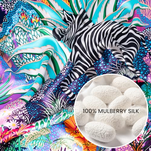 100% Mulberry Silk Scarf for Women Large Square Satin Head Scarf Hair Scarves Silk Bandana Scarf Headscarf 35”3