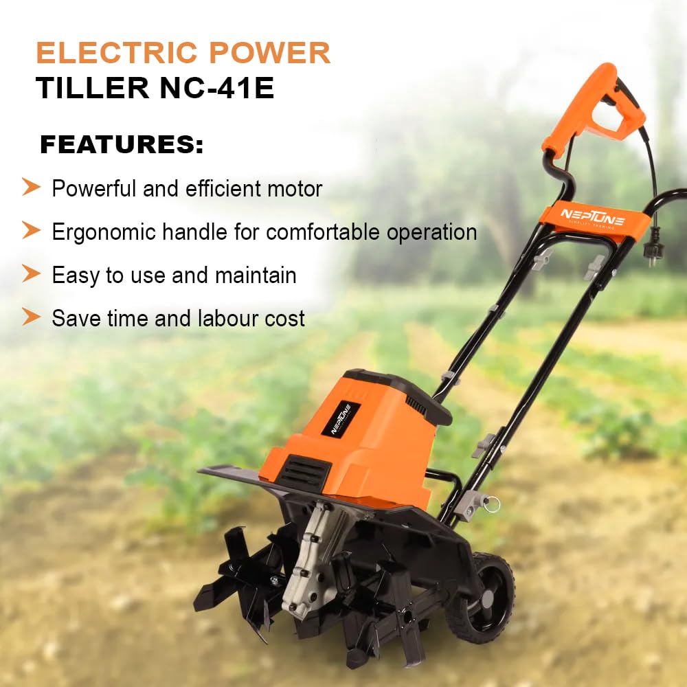 Neptune Simplify Farming NC-41 Electric Mini Portable Tiller | 1500 Watts, Working Width 32-45CM, Depth 22CM | Cultivator, Weeder, Rotavator | Ideal for Soil Loosening and Digging - Image 6 thumbnail