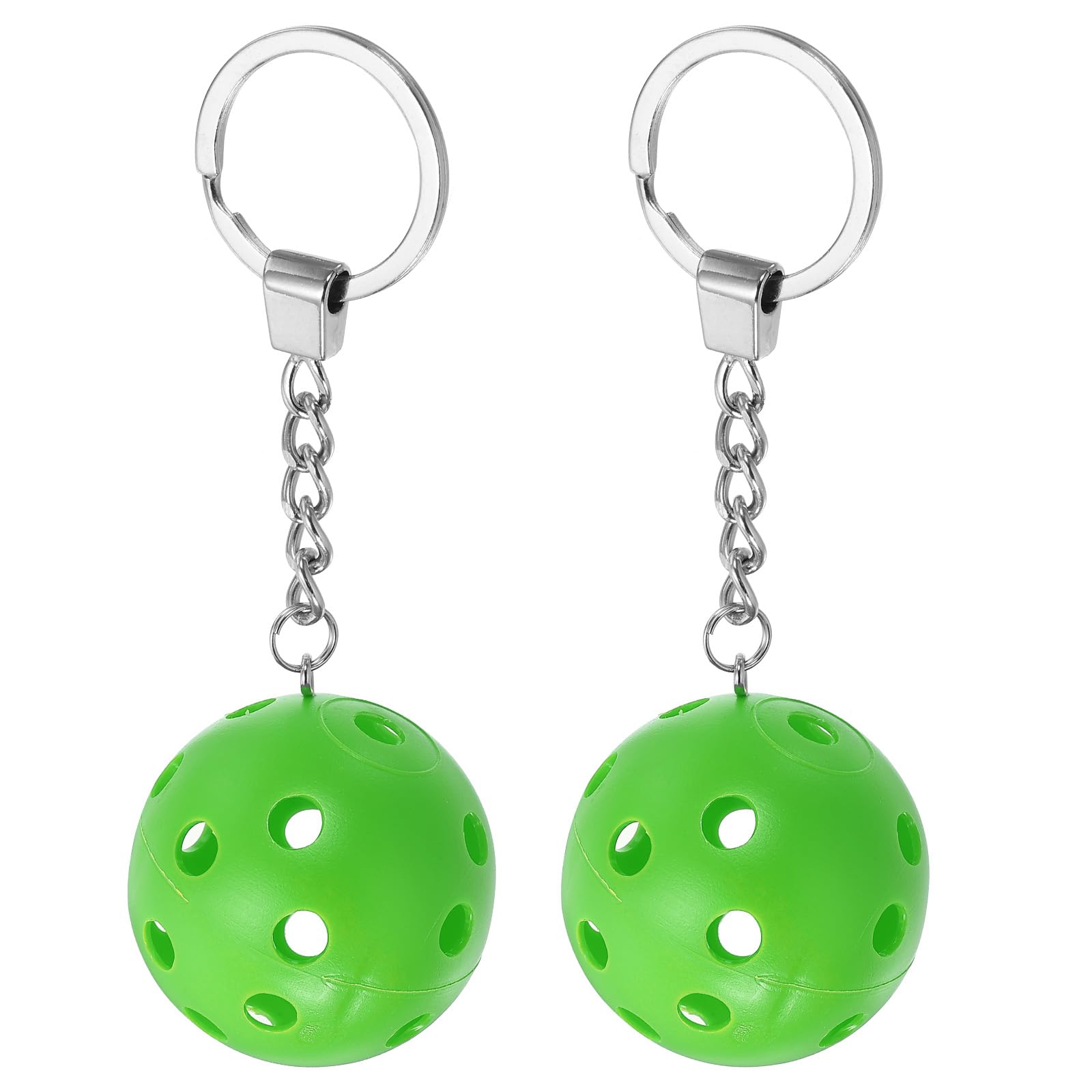 PATIKIL Pickleball Keychains, 2 Pack Mini Pickleball Ornament for Bags Backpacks Rackets Luggage Tags Party Favors Bottles Decorations, Green