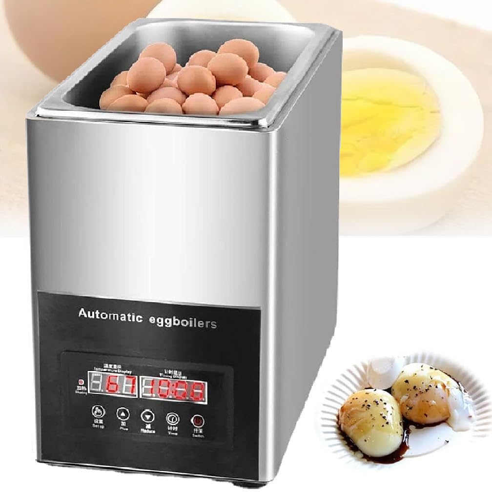 Cocedor de Huevos Comercial de 800 W, cocedor de Huevos de Aguas Termales, cocedor de Huevos eléctrico, máquina Inteligente para Huevos cocidos a Medias y Huevos pasados ​​por Agua